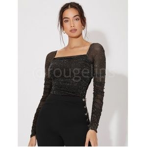 Long-Sleeved Lurex Sheer Shirt main image 1
